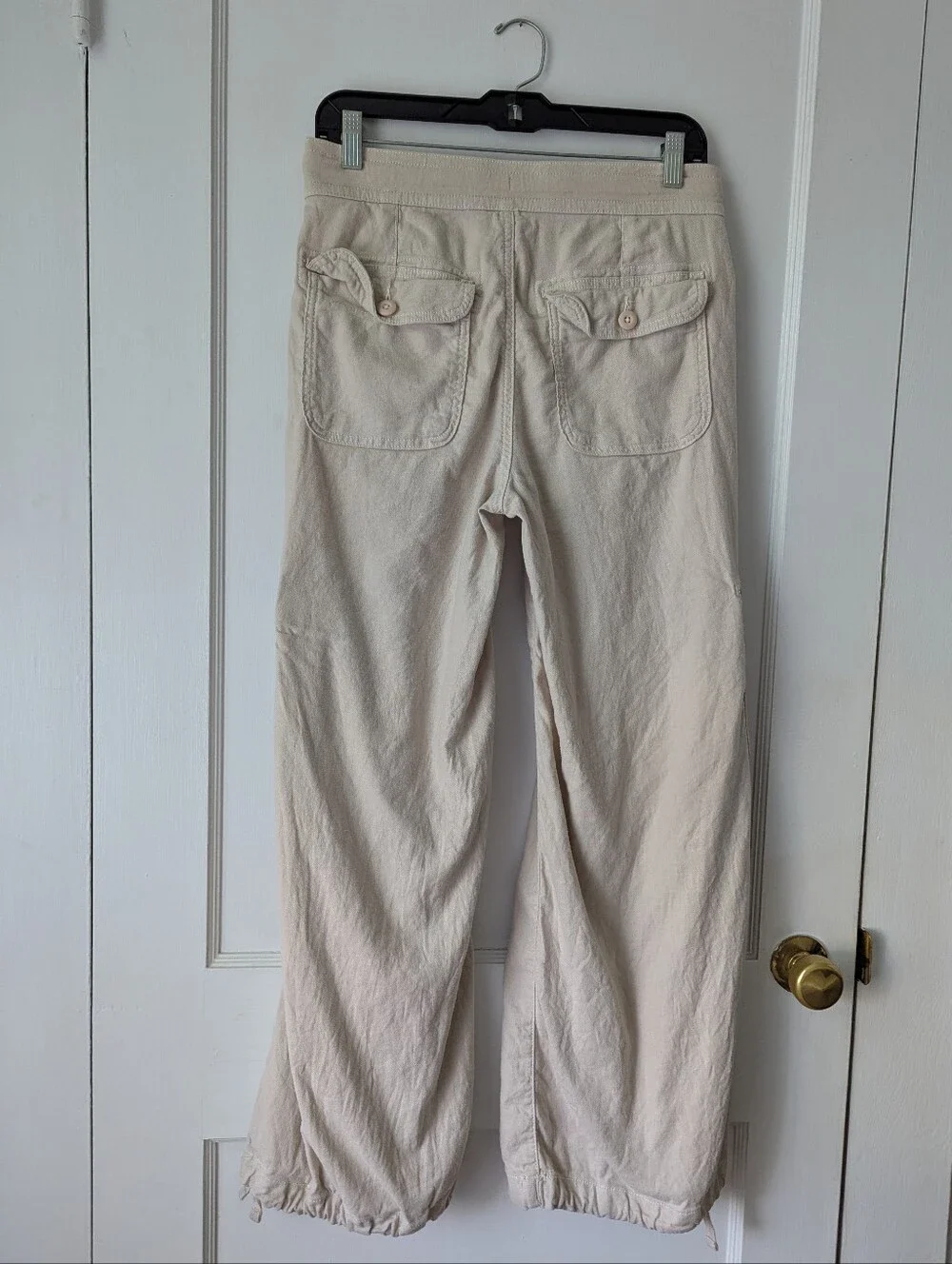 American Eagle Dreamy Drape Baggy Wide Leg Pants Linen Blend Gorpcore 4 Short - Picture 4 of 9
